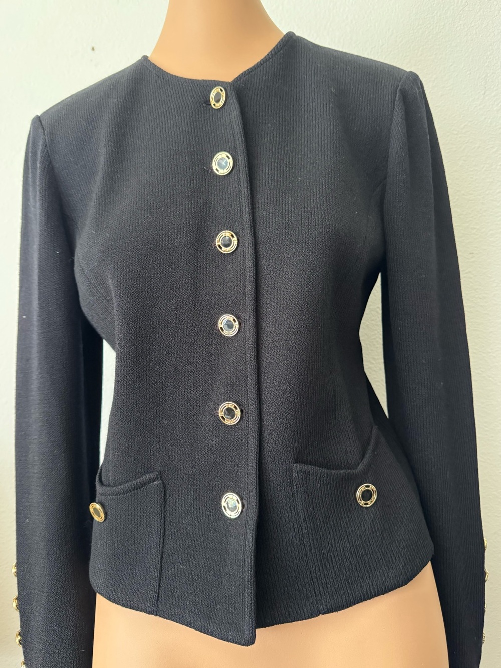ST JOHN Collection Santana Knit Button-Front Jacket Size 8